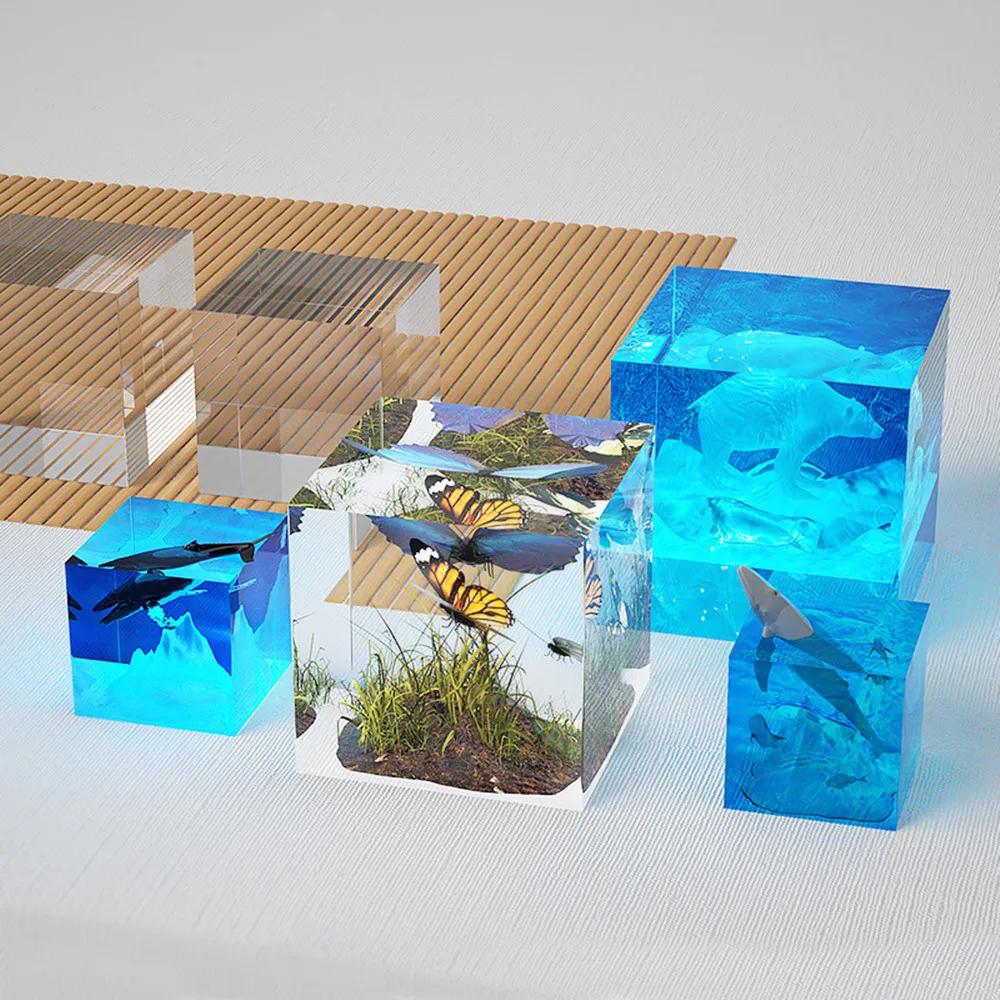 3D Square Silicone Mold Crystal Epoxy Resin Casting Muold for DIY Epoxy Resin Crafts Table Home Decoration Tools
