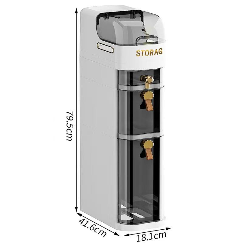 Upgraded 18CM Narrow Gap Side Cabinet for Living Room, Bathroom, or Toilet Storage.