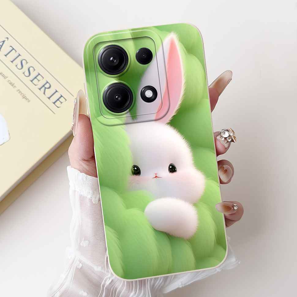 Simple Silicone Case For Redmi Note14S 4G Cute Panda Rabbit Shockproof Back Cover Note14 For Xiaomi Redmi Note 14 14S Cases