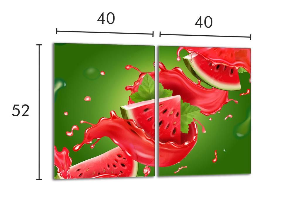 Szklana płyta ochronna na kuchenkę 2x40x52 Arbuz