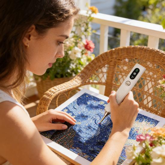 Rhinestones Painting Pen Cordless Electric Rhinestones Art Pen No Wax Needed Ergonomic Comfort Nail