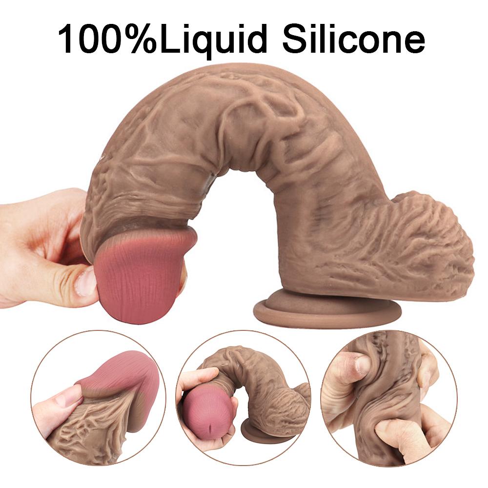 Realistic Dildo with Suction Cup Fake Dick Big Penis Sex Toys for Woman