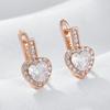 Luxury Heart Drop Earrings For Women Natural Zircon With  Rose Gold Color Modern Party Wedding Daily Fine Jewelry