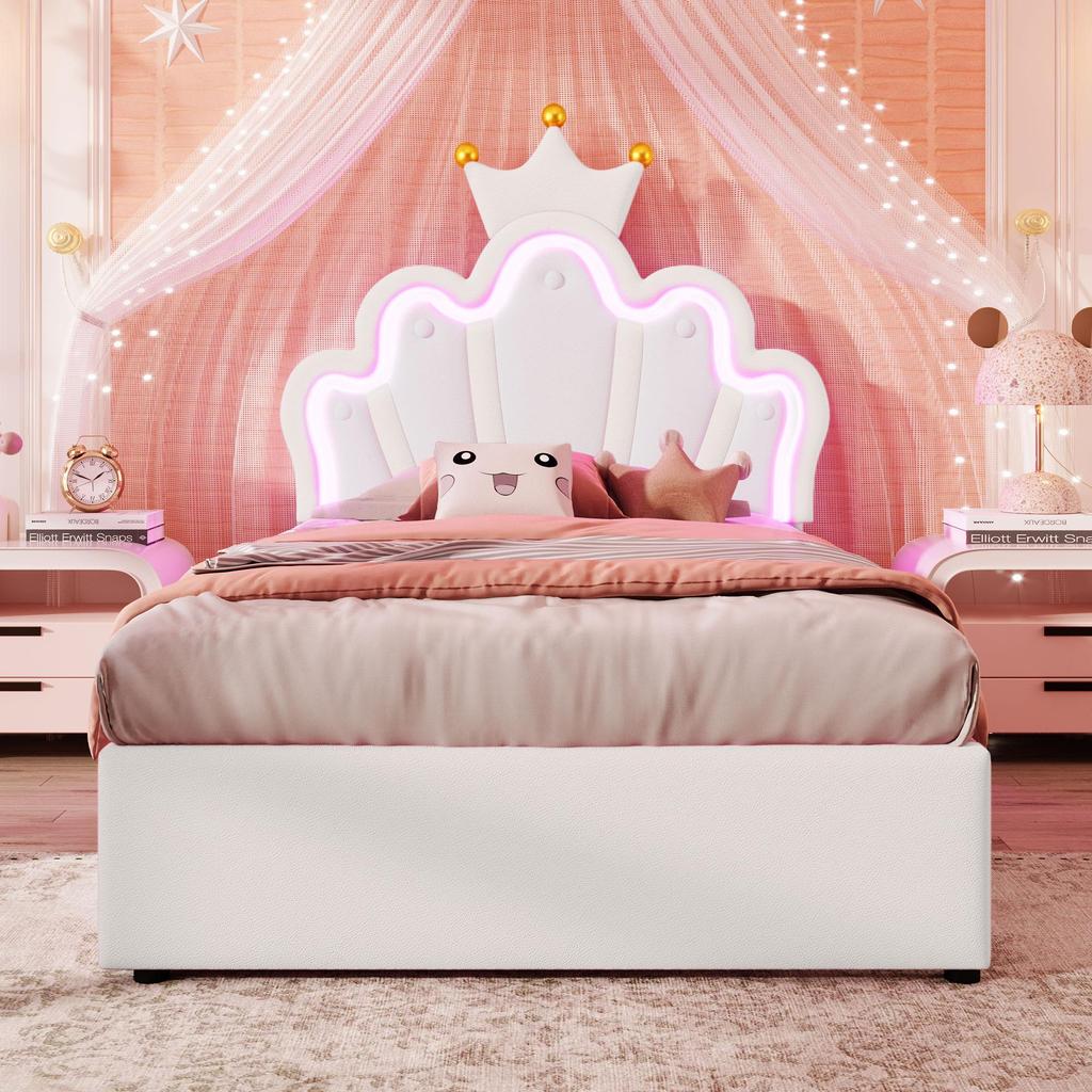 Children's Bed Flieks 90x200 Cm with 2 Drawers, White