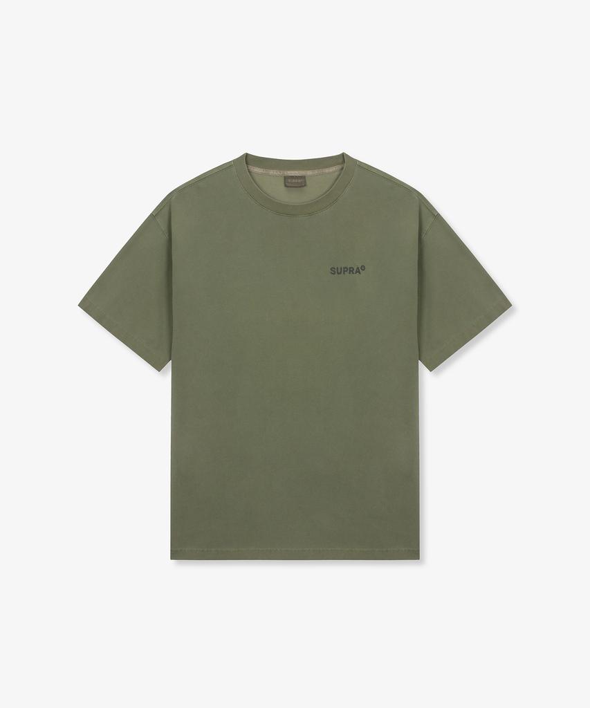 SUPRA Garment Dyed Crown Spray Short Sleeve T-Shirt (Khaki)