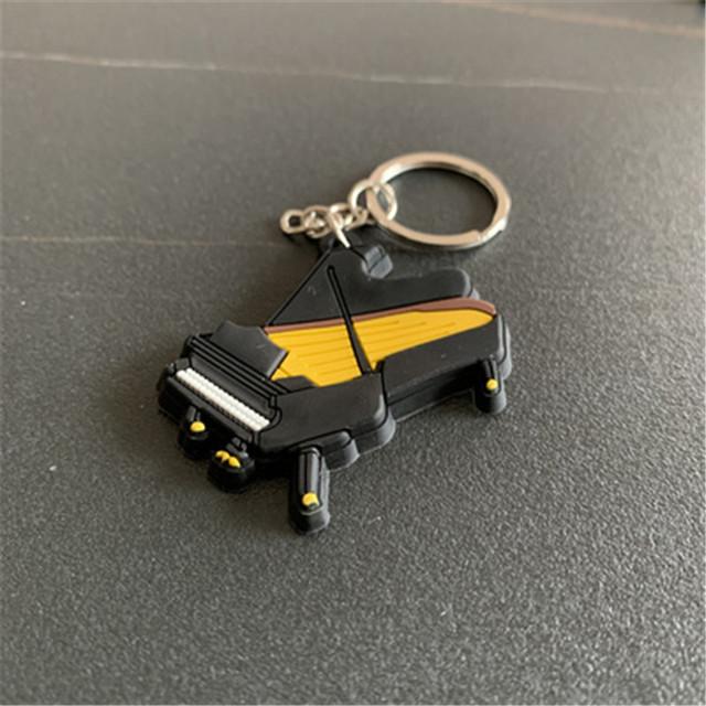 New Arrival Guitar Keychain Man Women Punk Violin Musical Instrument Silicone Pendant Keyring Holder Friends Gifts Bag Jewelry