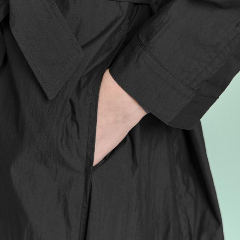 MAXZA Wide Collar Crinkle Trench Shirt Dress Zd07qp501on