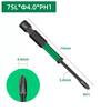 10pcs/set 75mm PH1 PH2 Magnetic Cross Screwdriver Bits 1/4inch Hex Shank For Hinge Installation Furniture Assembly