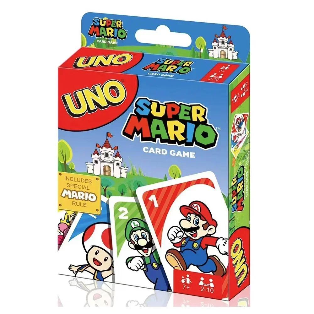 

UNO FLIP! Настольная игра Аниме Мультфильм Марио Фигурка Узор Семейное Веселое Развлечение Ван Пис Уно Карты Игры Рождественские Подарки