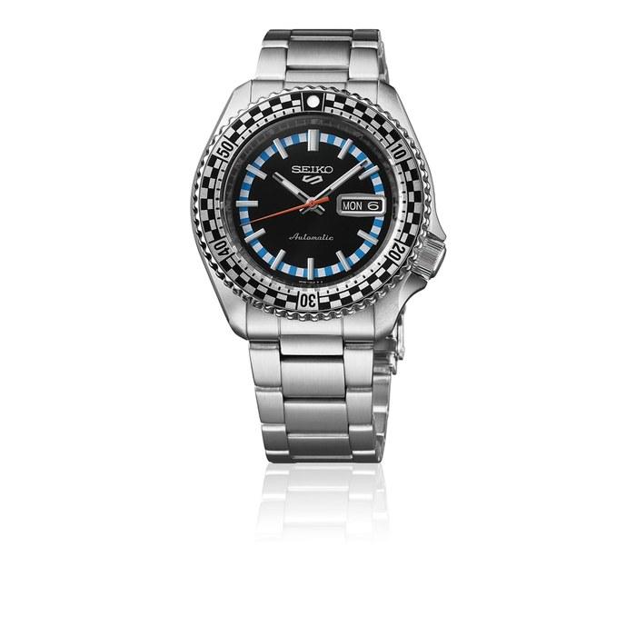 Seiko 5 Sports Retro Color Collection 2 Special Edition „Sports style“ SBSA245 Herrenuhr, Schwarzes Zifferblatt (6119-7170 Motiv)