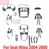 For Seat Altea 2004-2008 Carbon Fiber Car Parts Center Console Air Vents CD Panel Speedometer Door Handle Decorative Stickers