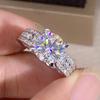 New Wedding Ring, Classic Four-claw Zircon Crystal Ring for Women, Fashionable Engagement Ring for Women