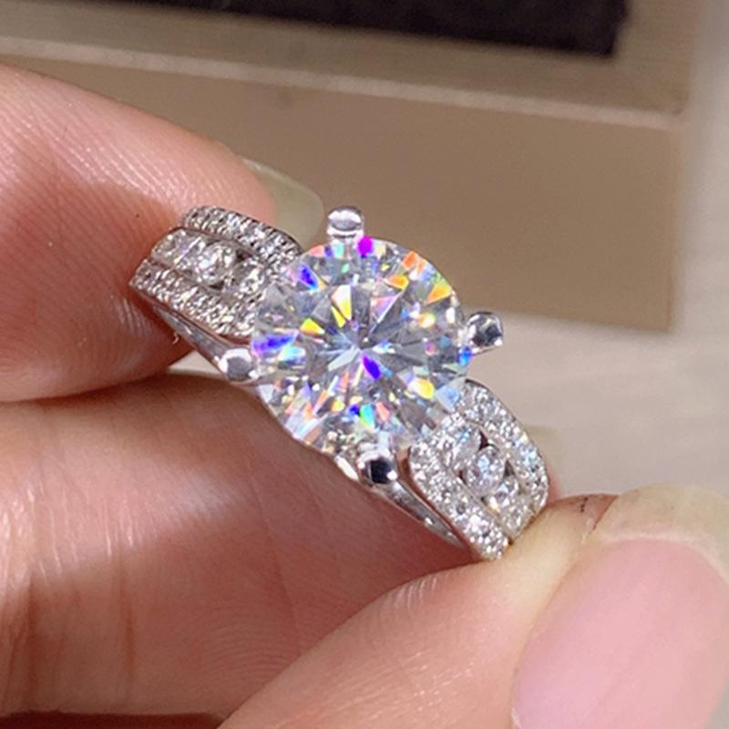 New Wedding Ring, Classic Four-claw Zircon Crystal Ring for Women, Fashionable Engagement Ring for Women
