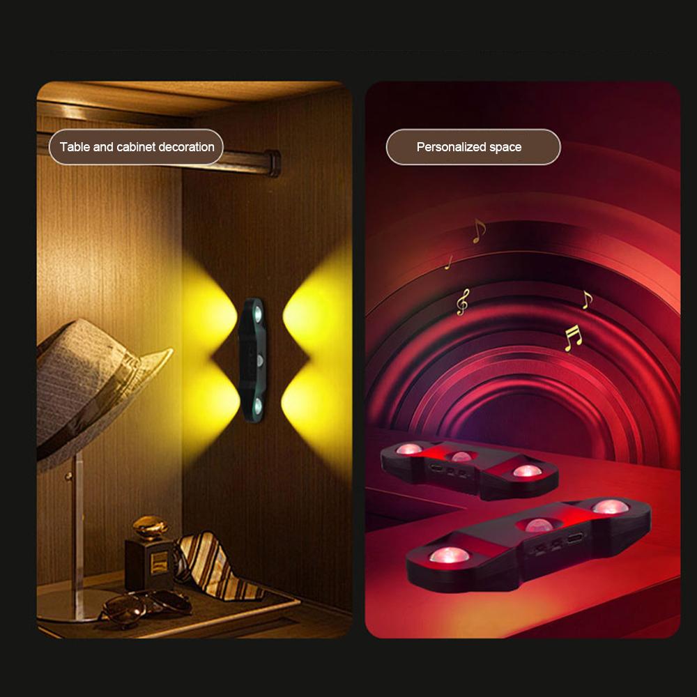 Smart RGB Night Light Magnetic Motion Sensor Rechargeable Wall Lamp for Bedroom Bathroom Closet Garden Home Decor