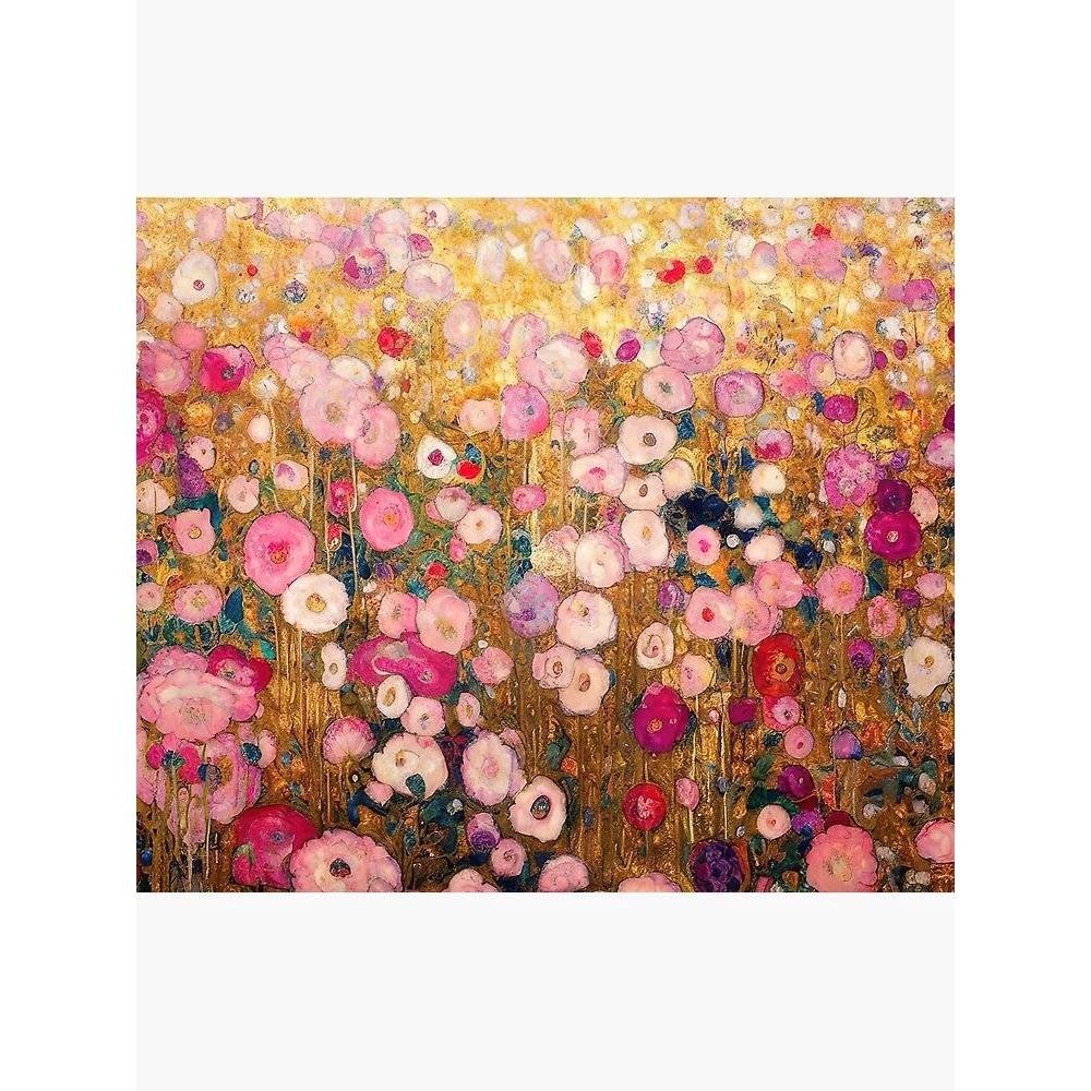 Gustav Klimt s tapestry The Pink Flower Garden 75x100 чёрный