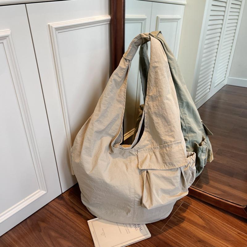 

New fashion shoulder bag shoulder strap tie knot large capacity dumpling bag crossbody retro tooling wind tote bag хаки