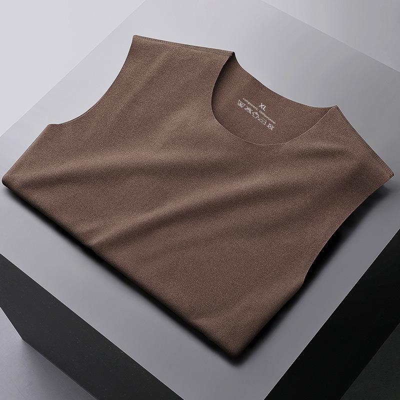 Autumn and Winter Fleece-lined Thickened Double-sided Velvet Men's Thermal Vest Base Shirt
