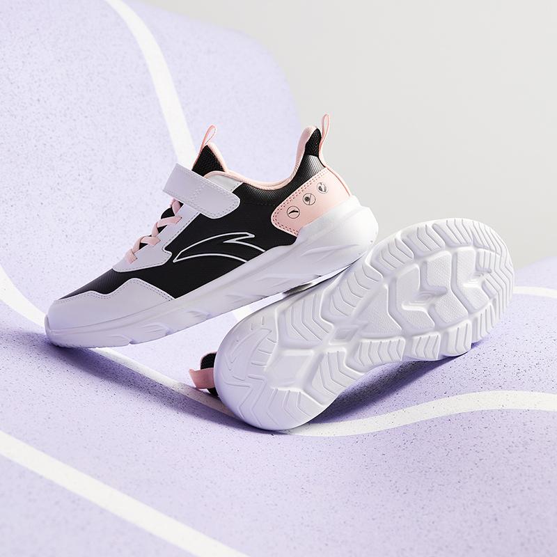 Anta Kinder Vitalität Einfach Vielseitig Leicht Stoßdämpfung Niedrig geschnitten Laufschuhe Kinder Sneaker Schwarz Weiß Rosa A22435568-5