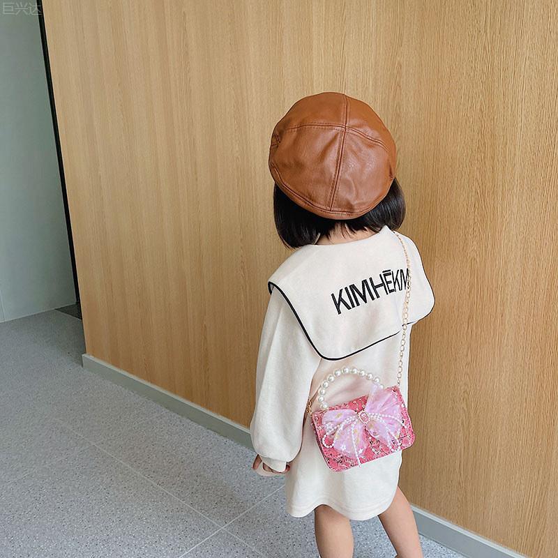 Charming Pearl Bag For Kids Fashionable Princess Style Shoulder Bag For Girls