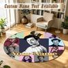 Round Rug Custom NameHarry Styles Pattern Non Slip Carpet Home Floor Decor