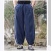 Cotton Linen Casual Wide-leg Oversized Retro Drawstring Sweatpants