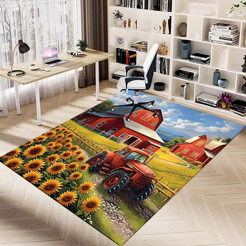 1PC farm tractor Non-Slip Floor Carpet Compatible for Office&Living Room&Bedroom&Dining room - Flat- Soft & Pattern, Vibrant Colors-W231