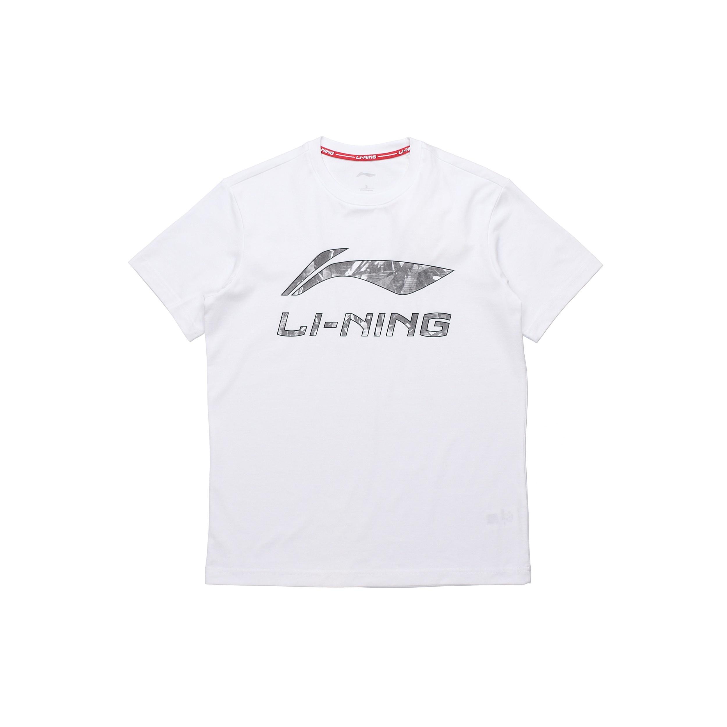 Li-Ning Printed Logo Casual Short Sleeve Tee  White Silver  Men s AHSP495-7 XXXL