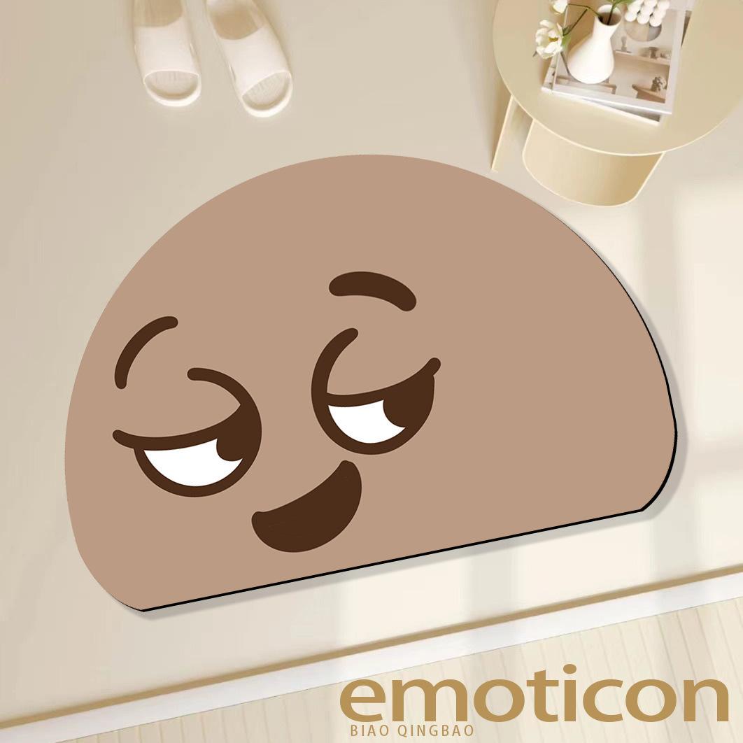 

Коврик для туалетной двери с изображением мультфильма, впитывающий коврик, бытовой, забавный, устойчивый к грязи, диатомовый коврик, однотонный, полукруглый, нескользящий коврик 40*60cm