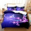 Lila Bettwäsche-Set, Bettwäsche, Bettbezug, Bettdecke, Kissenbezug, 3D-Bettdecke, Lavendel, Schmetterling, Doppelbett, voll, King-Size-Bett, Queen-Size-Bett, Einzelbett