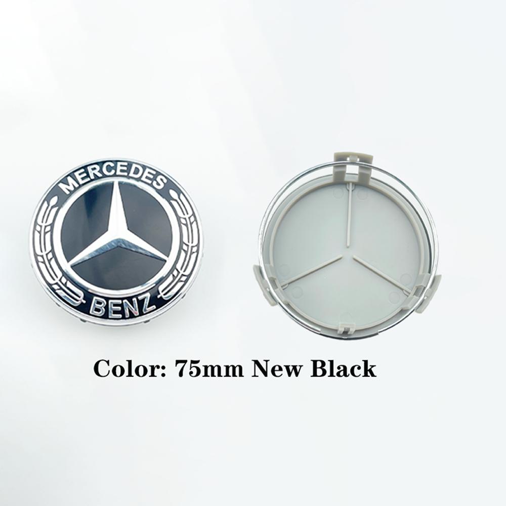 

New 80% 4Pcs 75mm Car Wheel Center Logo Hub Cap For Mercedes Benz W204 W211 W205 W213 W203 C218 A207 C117 CLA CLS E Class acces