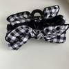 2025 High-End Bow Plaid Shark Claw Clip for Women - Elegant Large Hair Accessory