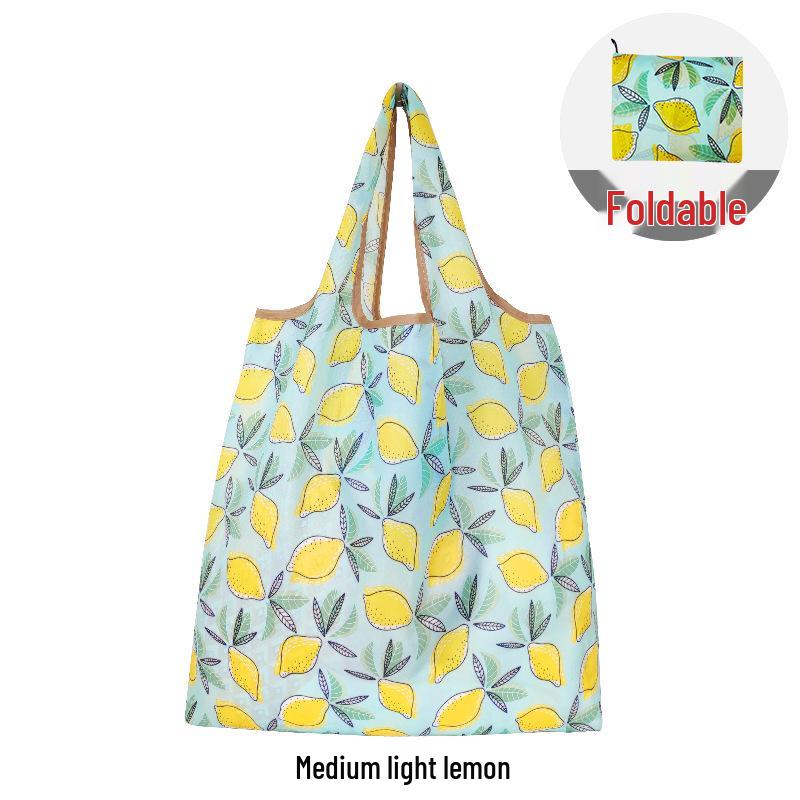 Medium Foldable 210D Oxford Cloth Shopping Bag, Convertible to Shoulder or Handbag, Ideal for Groceries and Camping