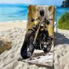 Cooles Motorradfahrer-Design Polyester-Mikrofaser Strandtuch ist sehr saugfähig, geeignet für Schwimmen und Strandausflüge
