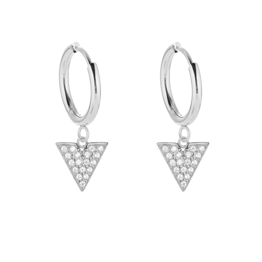 925 Sterling Silver Commuter Versatile Earrings 18K Gold Zircon Earrings Clover Sun Pendant Ear Buckles
