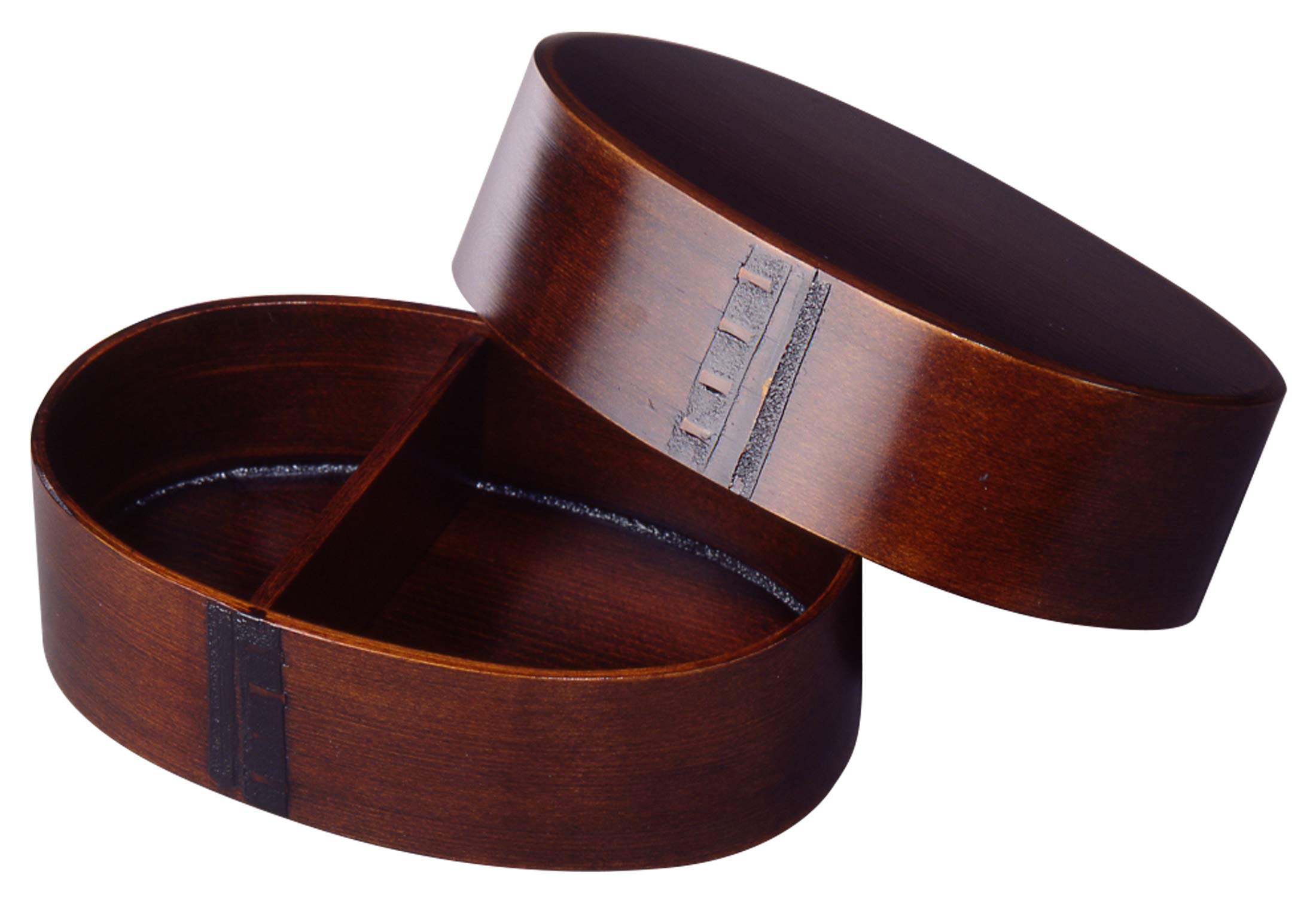 

Sakai Sangyo Kiso Hinoki Овальный одноярусный ланч-бокс из гнутой древесины, Сделано в Японии, Лакированный, Изделия лаковой росписи Кисо