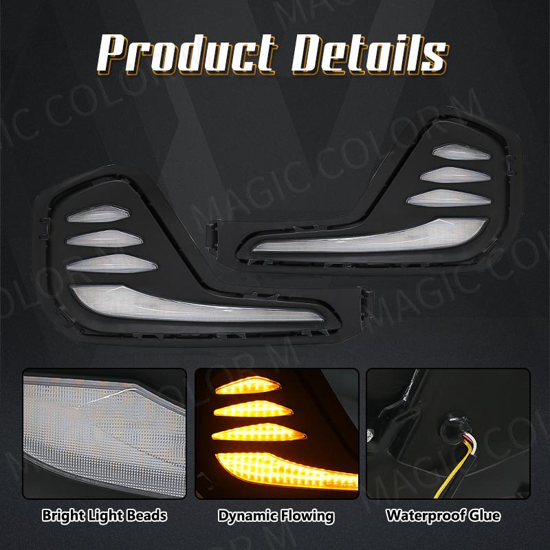 Set For Chevrolet Cavalier Daytime Running Lights Turn Signal Fog Lamp Cover LED DRL Car Styling