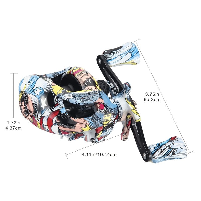 Full Metal Fishing Reel Colorful Cartoon Design Suitable for Freshwater and Saltwater Fishing Perfect Holiday Gift Fishing Reel Baitcaster