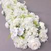 2.4M Artificial Flowers Wedding White Rose Road Guide Decoration Table Runner Flower Row Floral Backdrop Arrangement Arch Decor