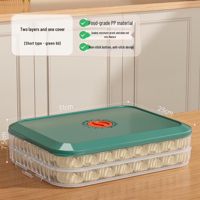 Dumpling Freezer Box - Fresh-Keeping and Quick-Freezing Storage for Wontons, Dumplings & Noodles