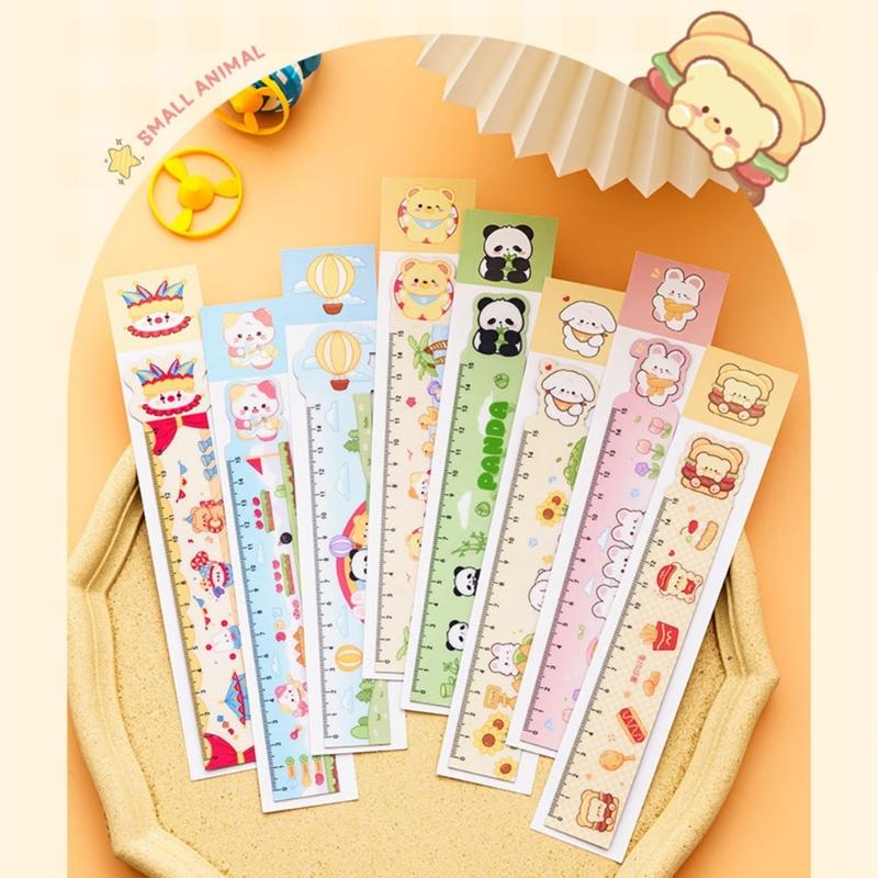 8Pcs Cartoon Magnetic Ruler Set Bendable Drawing Ruler Measuring Tool For Kid Student Art Craft Project Scrapbooking