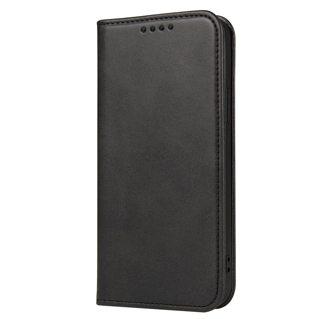 For iPhone 11 Pro Max 6.5 inch Calf Texture Phone Shell Wallet Phone Cover Auto-absorbed Leather Stand Case