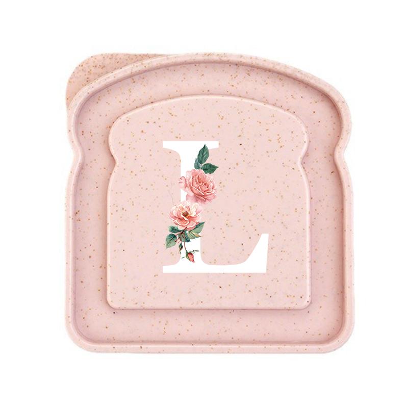 Initials Marked Toast Box Alphabet A-Z Reusable Sandwich Container Box Food Container Sealable Container Small Container