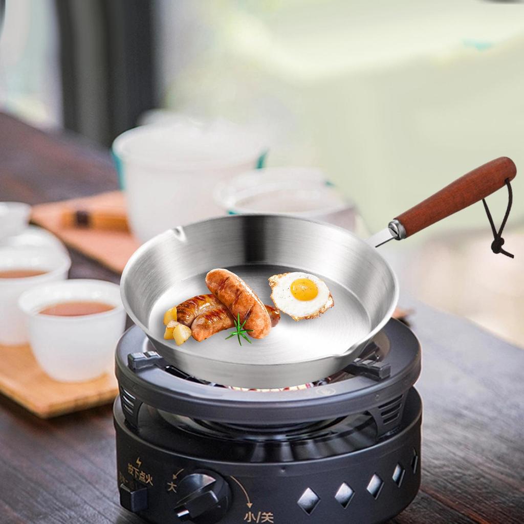 Stainless Steel Frying Pan Cooking Eggs Sandwich Butter Warmer for Rvs Home