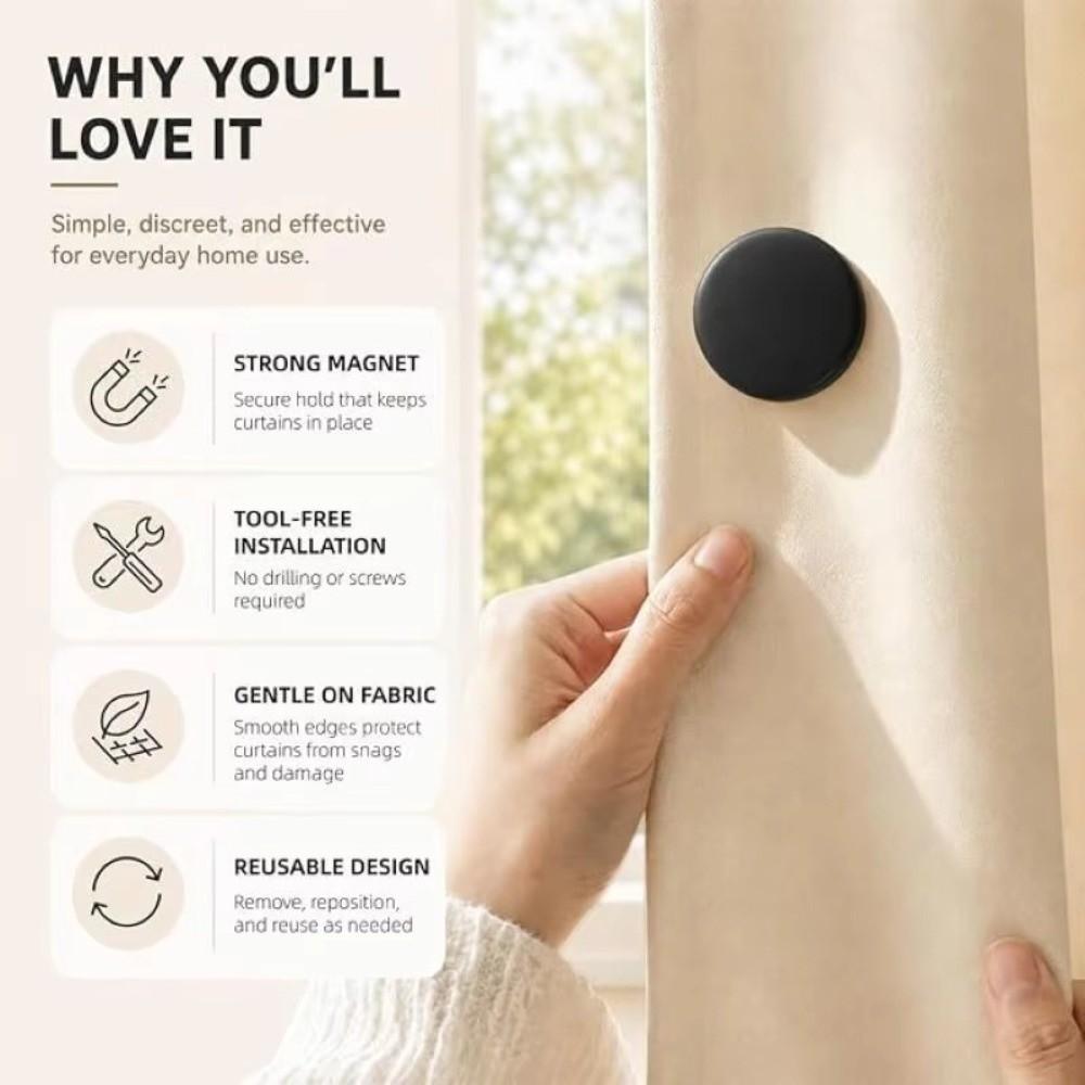 Plastic Magnetic Curtain Clips Tool-Free Installation Curtain Fixing Clips  Home Window Decor