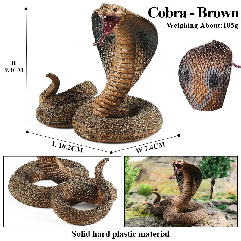 Oenux Simulation Forest Savage Snakes Animals Model Wild Cobra Rattlesnake Python Action Figures Party Favor Decor Kids Toy Gift