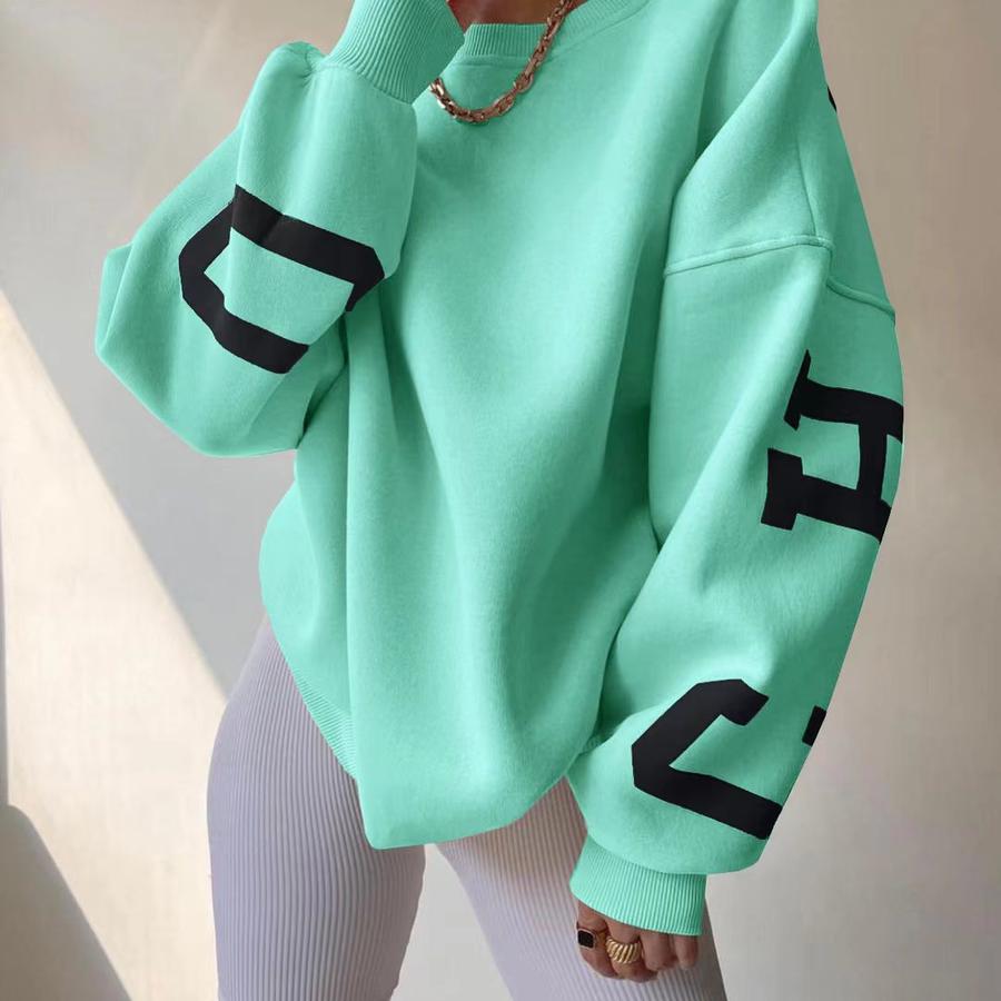 

Women s Casual Fashion Printed Thick Versatile Long Sleeve Hoodie M светло-зеленый