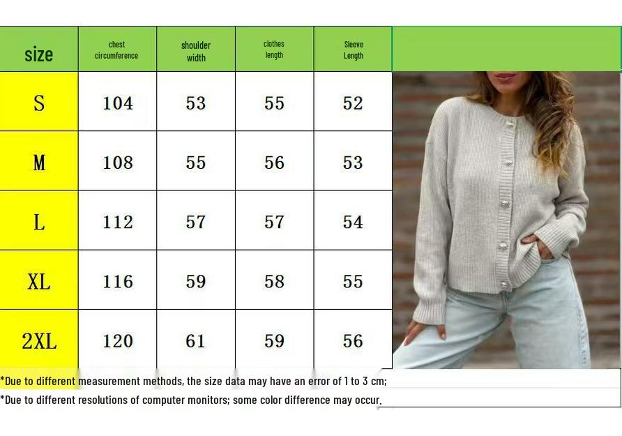 Women's Solid Color Button Cardigan - Autumn/Winter Long Sleeve Top (2026)