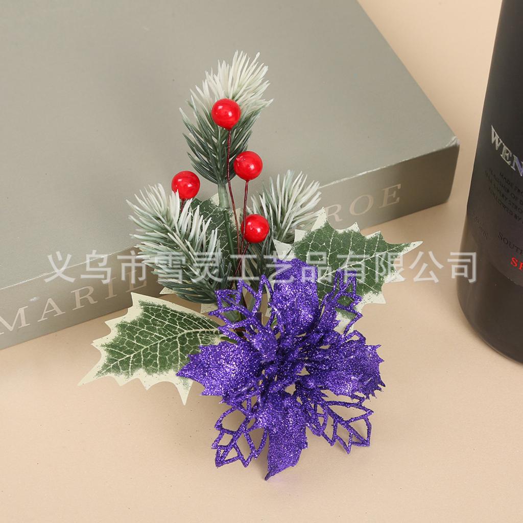 Christmas Needles, Red Berries, Christmas Flowers, Christmas Tree Ornaments And Props