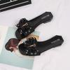 Yuzhihao Summer Women's Rhinestone Butterfly Flat Sandals - Indoor/Outdoor Wear