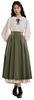 Classical Retro Lolita Long Sleeve Gothic Ruffle Blouse for Everyday Elegant with Ribbon [Hosaku Co., Ltd.] Wear, (3-Piece Set) (M, Green)